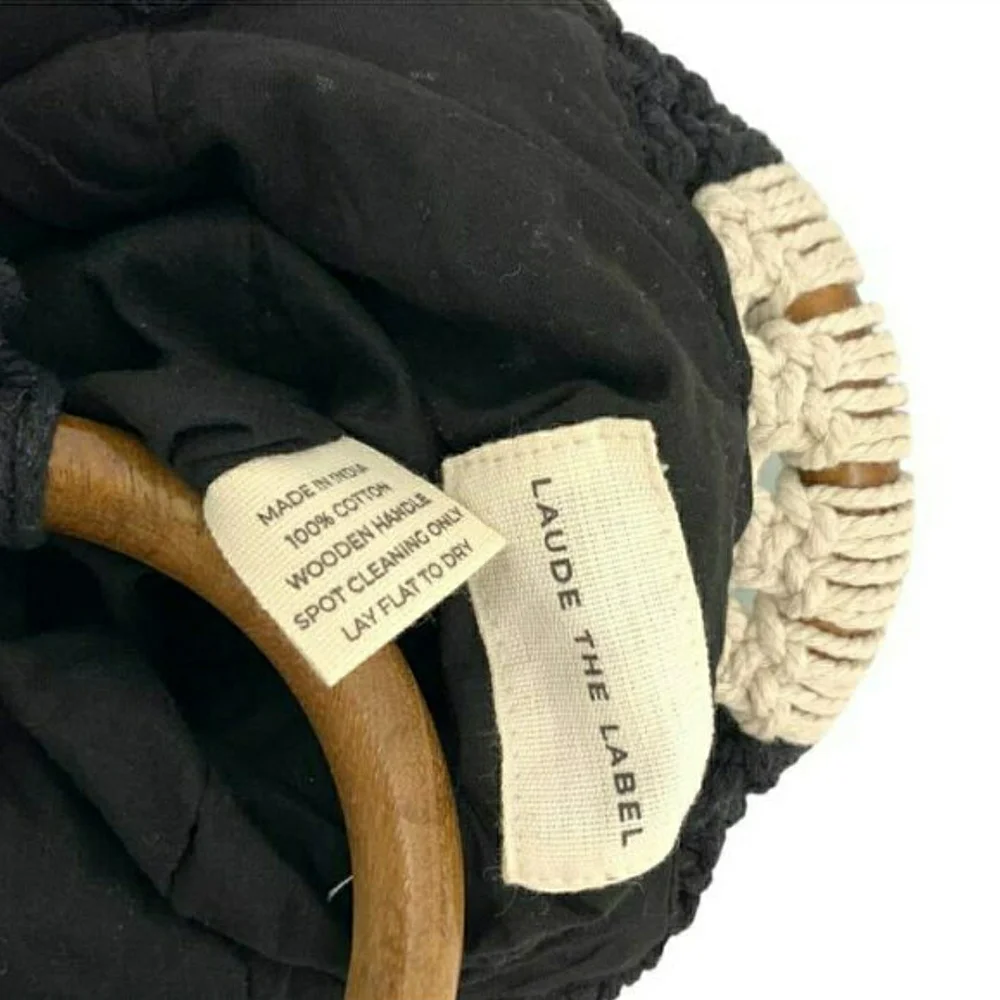 NWT! Curateur X Laude The Label Macramé Tote Bag w/ Wooden Handle (Retail $119)